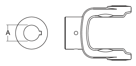 IMPLEMENT YOKE, 1-⅜" ROUND BORE, BYPY 8