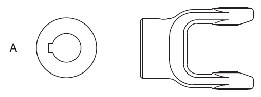 IMPLEMENT YOKE, 1-⅜" ROUND BORE, BYPY 2