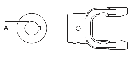 IMPLEMENT YOKE, 1-⅜” ROUND BORE, BYPY 3