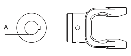 IMPLEMENT YOKE, 25mm ROUND BORE, BYPY 3