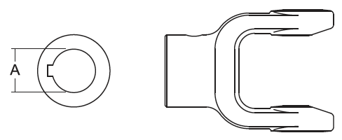 IMPLEMENT YOKE, 1-3/16” ROUND BORE, BYPY 4