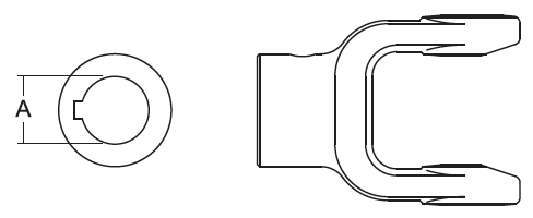 IMPLEMENT YOKE, 1-⅜” ROUND BORE, BYPY4