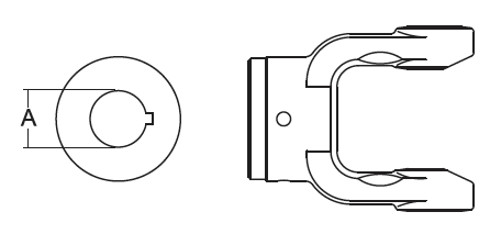 IMPLEMENT YOKE, 1-⅜" ROUND, BYPY 6