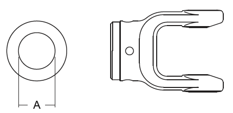 IMPLEMENT YOKE, BYPY 2, 1-¼" ROUND BORE, SHEAR PIN