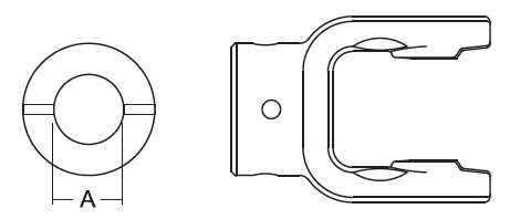 IMPLEMENT YOKE, BYPY 5, 1-⅜" ROUND SHEAR PIN