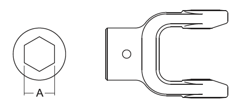 IMPLEMENT YOKE, BYPY 4, HEX BORE 1-9/64"