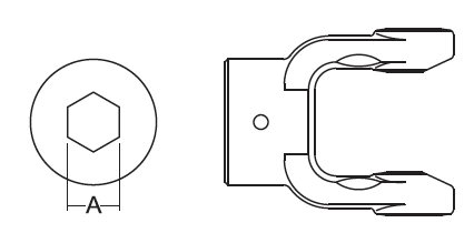 IMPLEMENT YOKE, BYPY 6, HEX BORE