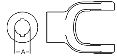 IMPLEMENT YOKE, WEASLER 44 SERIES, 1.25" ROUND BORE