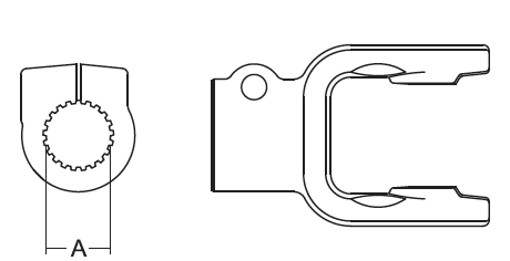 IMPLEMENT CLAMP YOKE, BYPY 5, 1-⅜" X 21 SPLINE