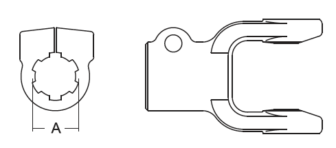 IMPLEMENT CLAMP YOKE, BYPY 4, 1.25" ROUND BORE