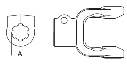 IMPLEMENT CLAMP YOKE, BYPY 6, 1-⅜" X 6 SPLINE