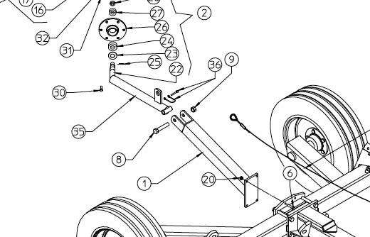 RAKE ARM, H90 CENTER WHEEL KIT, 210.578