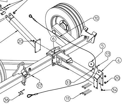 BRACKET, H90 CENTER WHEEL KIT, 210.580