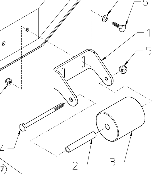 BRACKET, ANTI-SCALP ROLLER 100.258