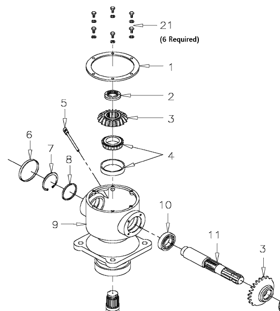 REAR CAP, 145HP GEARBOX, TREE CUTTER