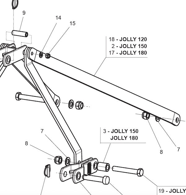 HITCH ARM, REAR, JOLLY 150