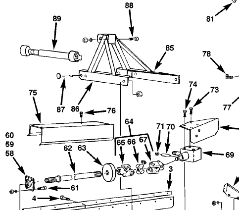 DRIVE SHAFT, SPLINED, MODEL 800