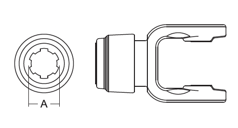 Tractor yoke, PTO shaft