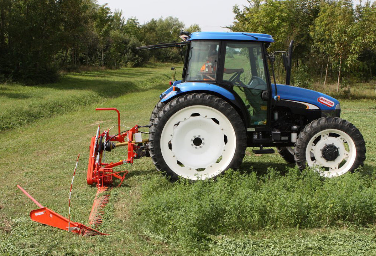 Fiore Hydrauic Lift Sickle Bar Mower on New Holland Tractor