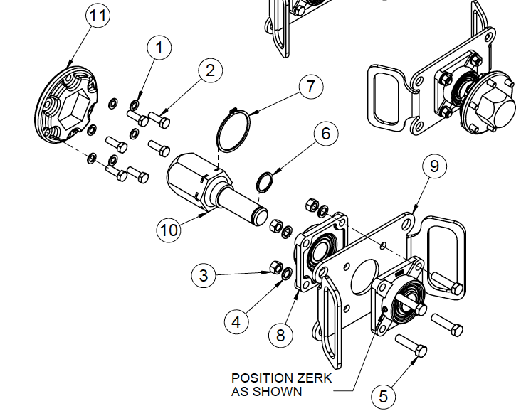 HUB, HEX 2-½ SINGLE MOTOR