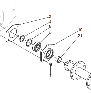 BEARING HOUSING, STUB AXLE, MODEL L