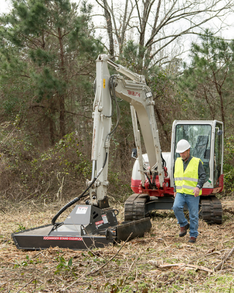 Mini-excavator brush cutter