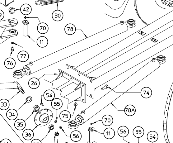 CYLINDER, MAIN WING, LEFT HAND MX, 220.459