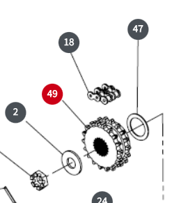 SPROCKET D60B14HT, 1.50 x 23 SPLINE