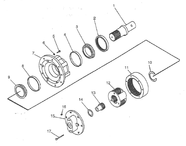 OUTPUT SHAFT 2.00 HEX, AUBURN PLANETARY DRIVE