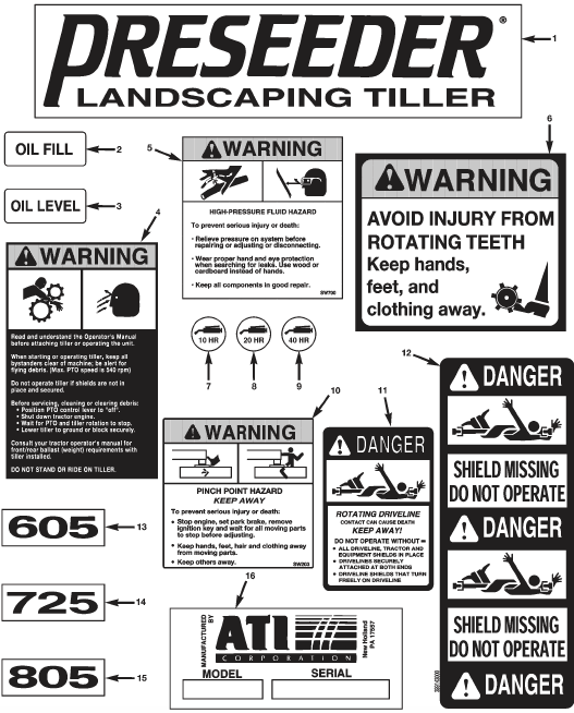 DECAL KIT 605 PRESEEDER