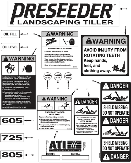 DECAL KIT 805 PRESEEDER