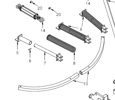 SPRING, PUSHER BAR, TREE CUTTER