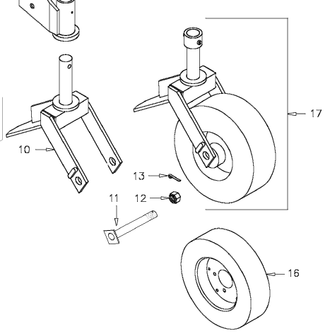 Tail wheel breakdown