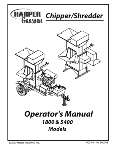 Harper Chipper Shredder Manual 2003