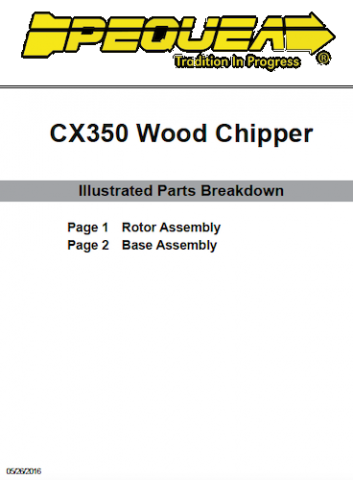 Pequea CX350 Parts Manual