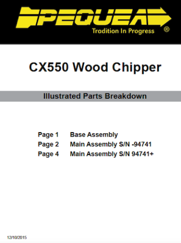 Pequea CX550 Parts Manual