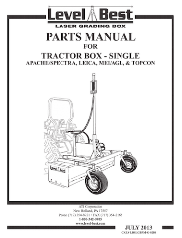 TS Series, Tractor Box Single, Parts Manual 2013-07