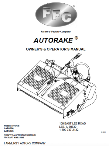 AutoRake Manual, MR15595, 2000-06