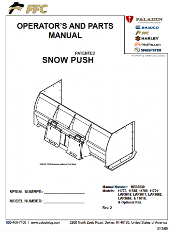 Snow Push 11700-LAF3600 Series