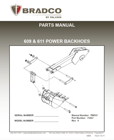 Bradco 609 & 611 Parts Manual PM557