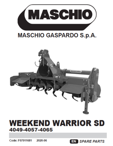 Weekend Warrior SD Parts Manual