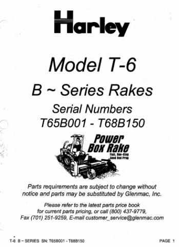 Harley T6 (Serial No T65B001 - T68B150)