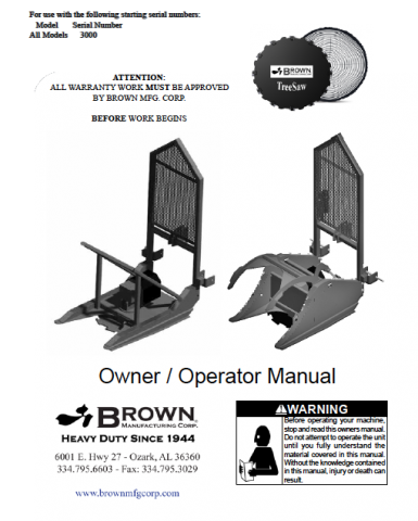 Brown Tree Saw Operator Manual