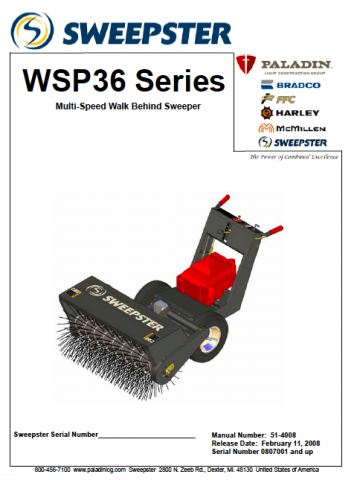 WSP36 Walk-Behind Manual 51-4008