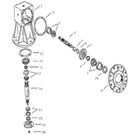 GEARBOX ASSEMBLY, TCF2615, 410 SERIES