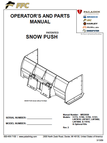 Snow Push 11700-LAF3600 Series