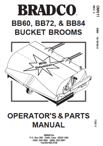 Bradco Bucket Broom Manual OM611
