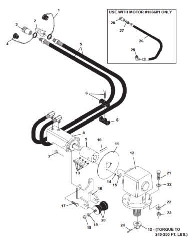 HYDRAULIC HOSE ASSEMBLY, BRUSH CUTTER