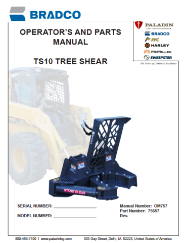 Bradco Tree Shear Operator Manual