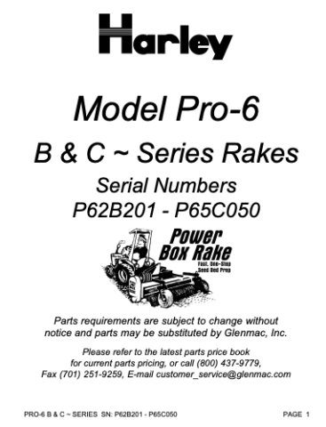 Harley Pro-6 Manual P62B201-P65C050